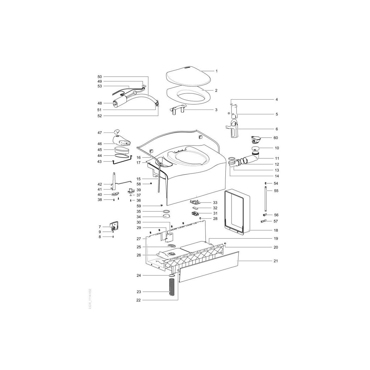 Thetford WC-bril met deksel C403L / C402C
