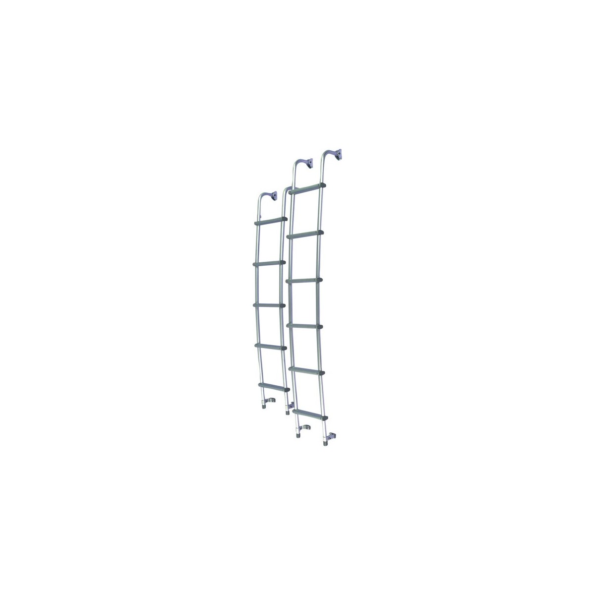 Achterop ladder voor buscampers - aluminium 5 of 6 treden
