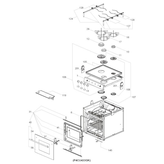 Dometic CU433 fornuis onderdelen