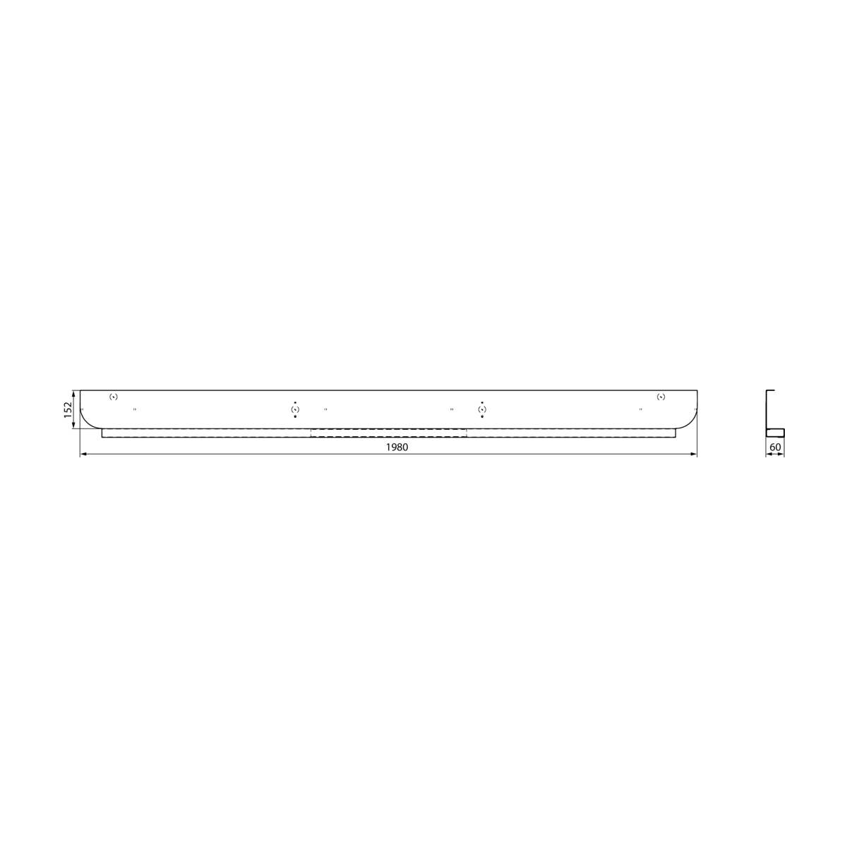 VERLICHTINGSBALKPLAAT - VELO III/BASIC/AGITO TOP
