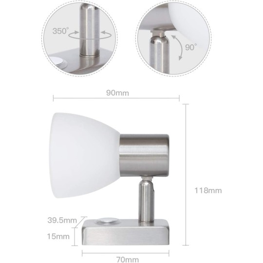 LED Mini spot met dimmer en touch schakelaar