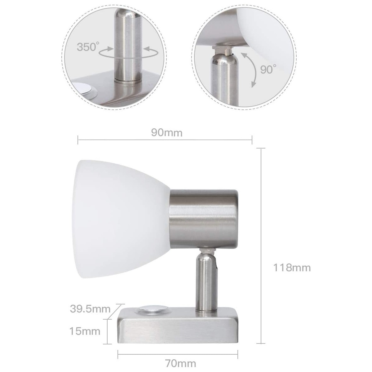 LED Mini spot met dimmer en touch schakelaar