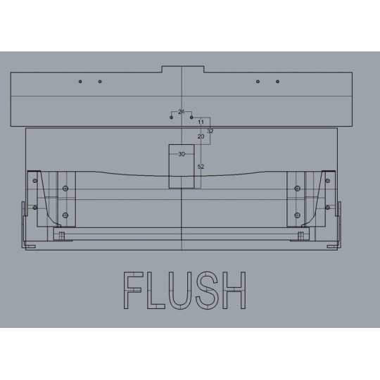 Klikslot 36 x 59 mm voor deurdikte 12 - 18 mm - mat chroom