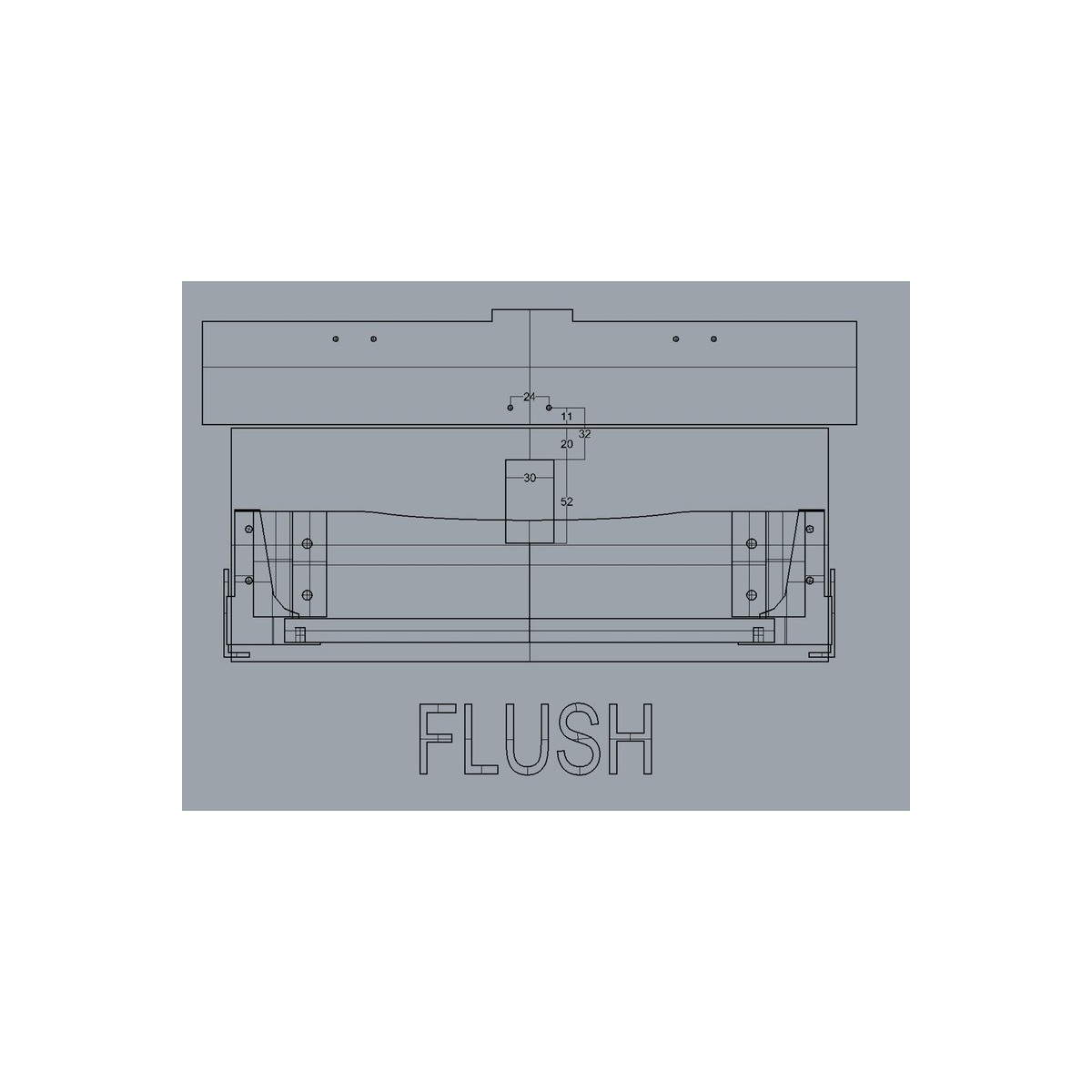 Klikslot 36 x 59 mm voor deurdikte 12 - 18 mm - mat chroom