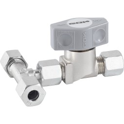 T-afsluitkraan AV 8, RVS 8 x RVS 8 x RVS 8, verchroomd