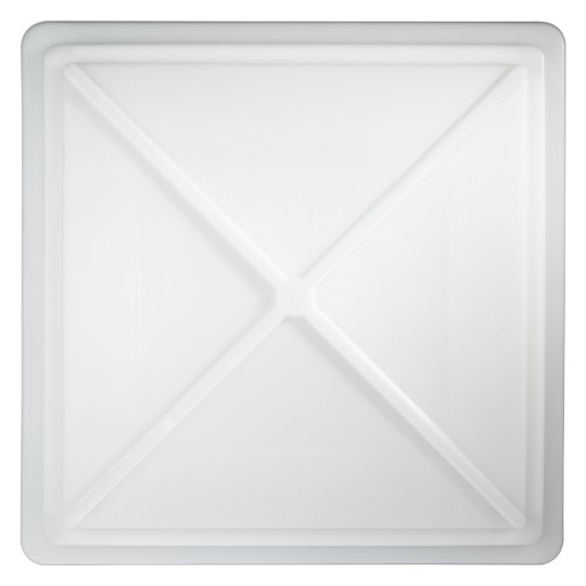 Dakluik 50x50cm met afneembare melkglazen kap