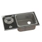 Vanstream kook-spoelcombinatie - 1 pits met veiligheidsglas