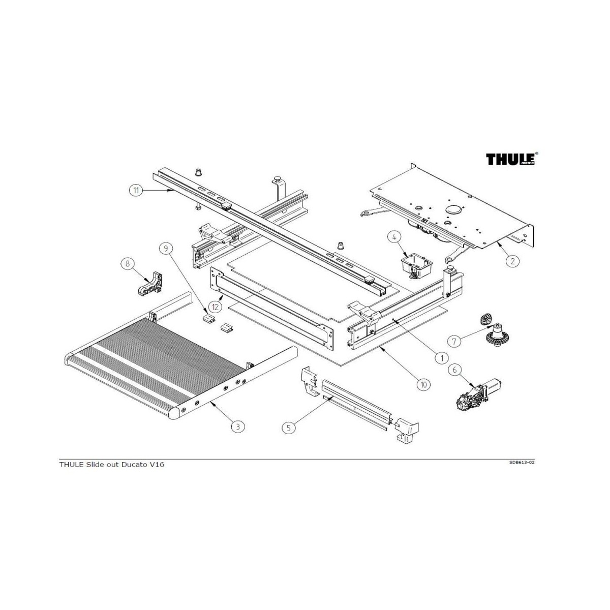 Thule SLIDE-OUT STEP 12V 2016 DUCATO parts