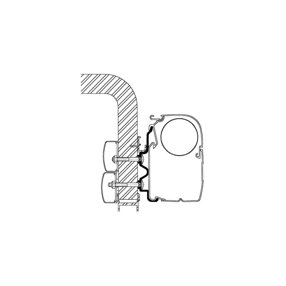 Thule luifel-wandmontageadapter voor Hymercamp 99 / Exsis