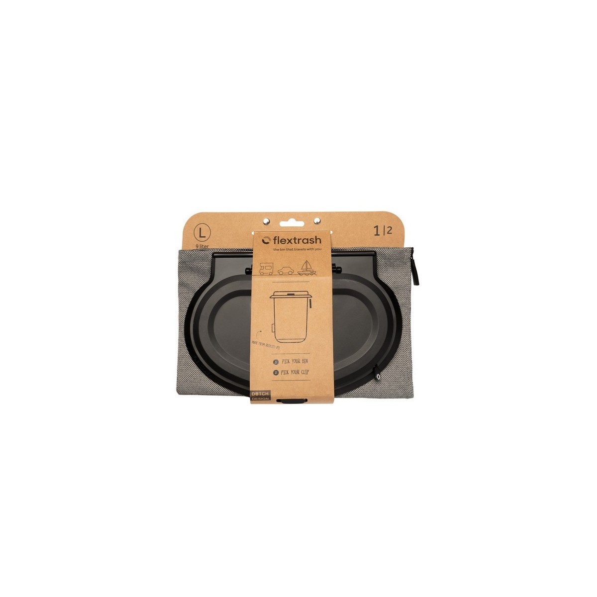 Flextrash prullenbak, 5 liter, grijs