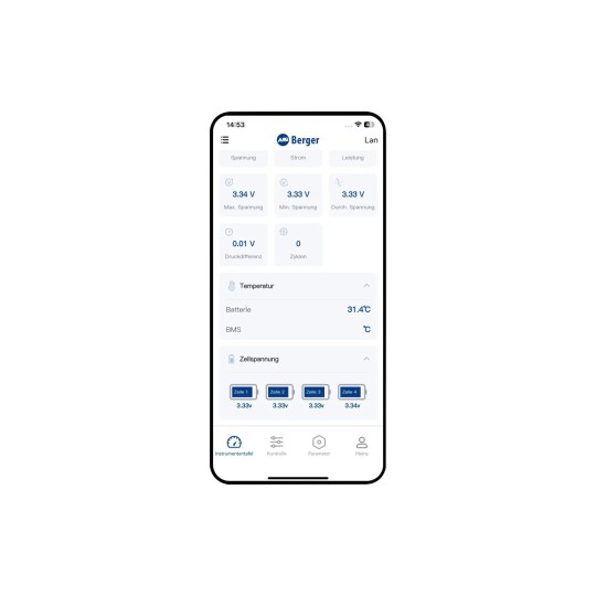 Berger LiFePO4 Lithium-accu met Bluetooth en verwarming 200 Ah