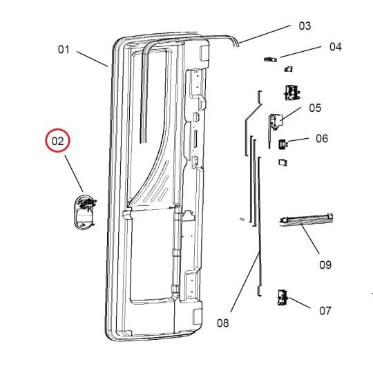 Dometic CaraD-RF Deurslot buitengreep, rechts ovaal Zwart RAL