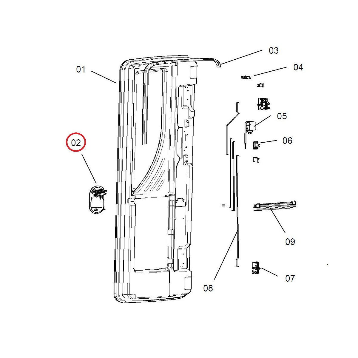 Dometic CaraD-RF Deurslot buitengreep, rechts ovaal Zwart RAL
