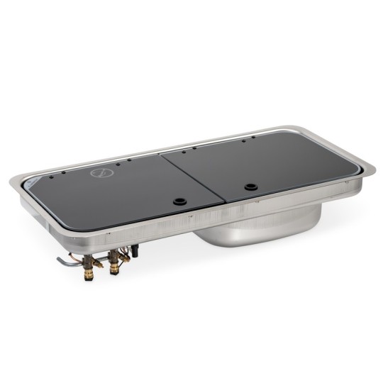 Carbest Kook-spoelcombinatie – met 2-delige glazen afdekking