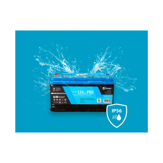 Berger LiFePO4 Lithium-accu Pro 120 Ah 12V met Bluetooth en met