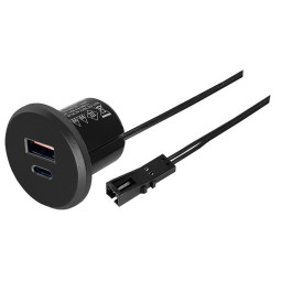 Compact USB-C/-A inbouw socket 20W