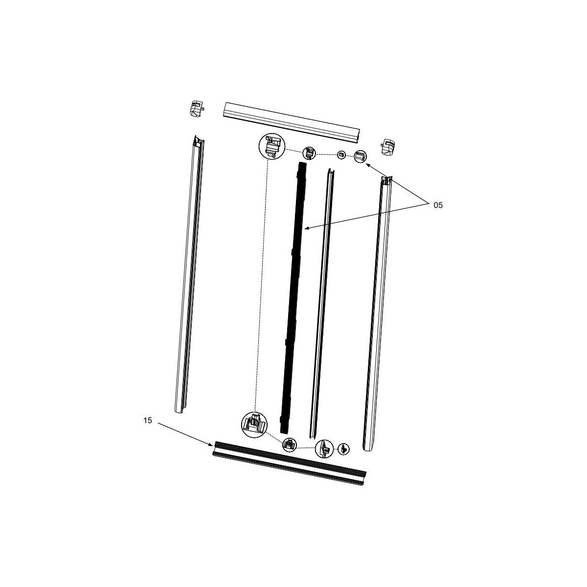 Plisse-pack voor Dometic Cara-D (RF) Hordeur