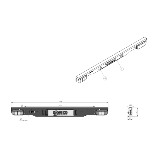 VERLICHTINGSBALK COMPLEET - KORTE KABEL