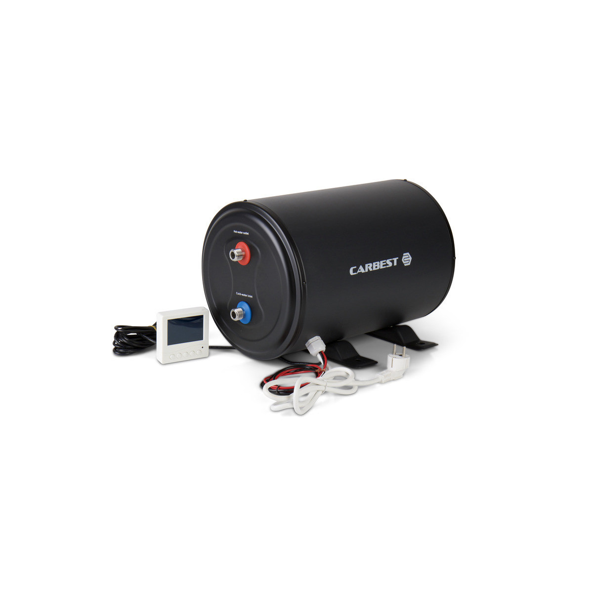 CozyWater warmwaterboiler, 10 liter, staal, zwart, 12/230V, 200W