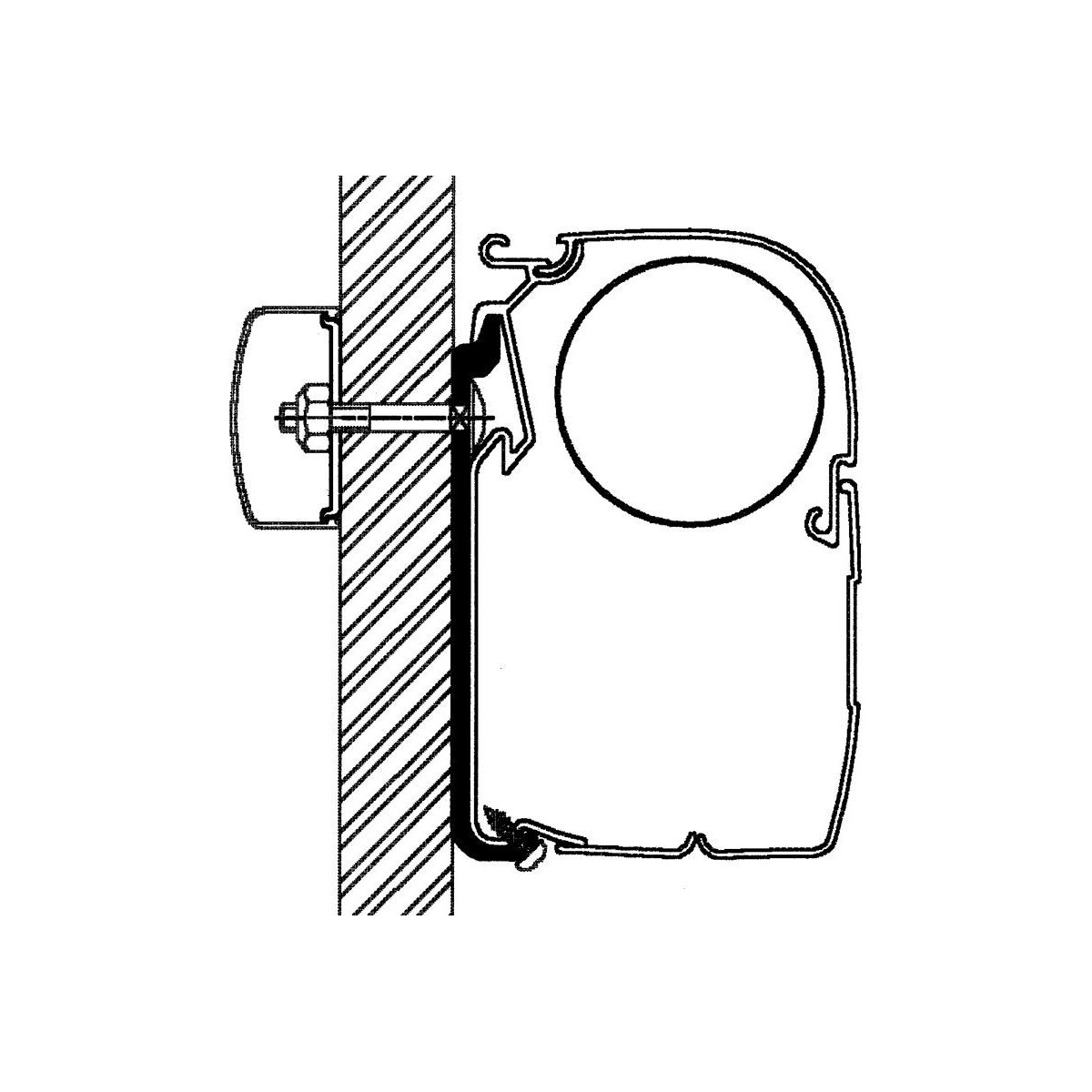 Flat adapter set à 5 x 40 cm - voor serie 5 en 8000 luifels Flat adapter set à 5 x 40 cm - voor serie 5 en 8000 luifels